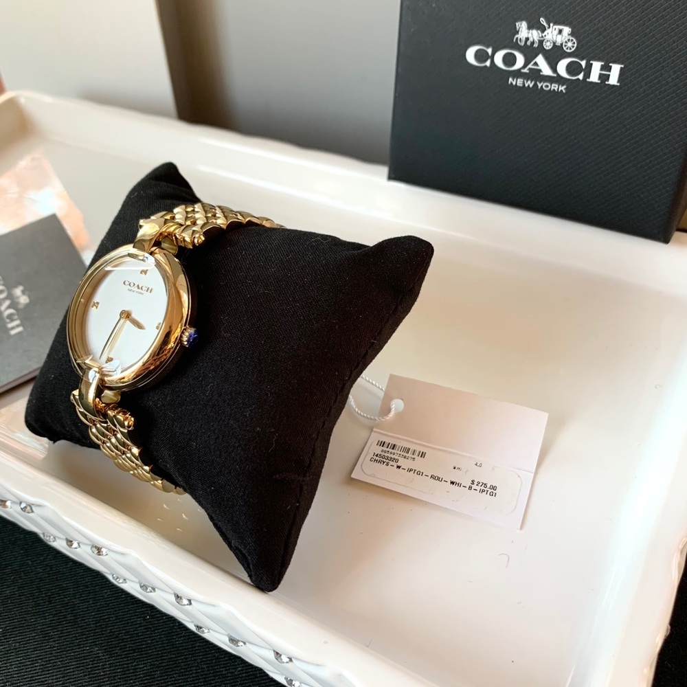 SOLD NWT authentic COACH gold tone bracelet watch - Picture 4 of 5